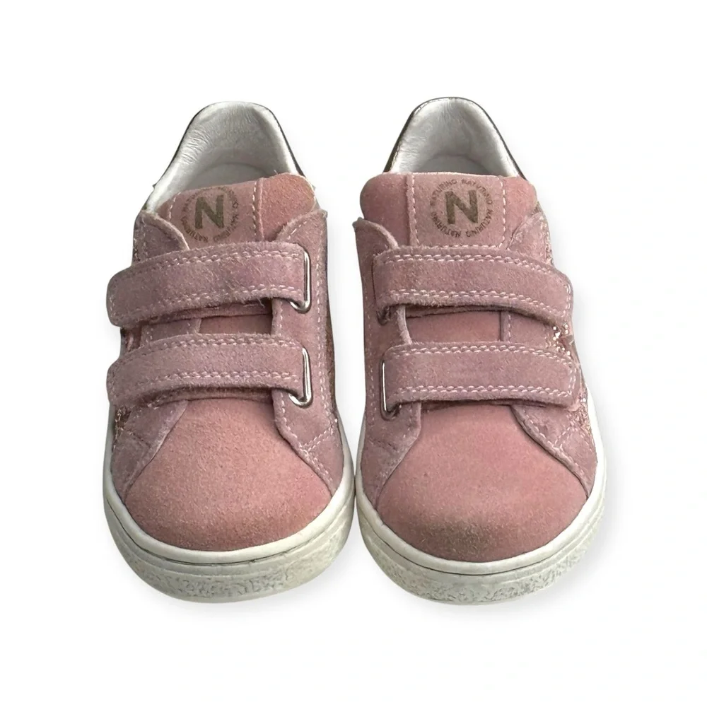 Naturino ★ Pinn VL Glitter Star Italian Suede Sneaker ★ Pink ★ Toddler 8M 25 ★ - Picture 9 of 16